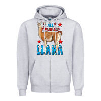 Heather Grey All American Lama Zipper Hoodie - LillyAllenDesigns