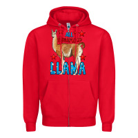 Red All American Lama Zipper Hoodie - LillyAllenDesigns