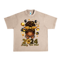 French Oak 2024 happy new year  afro messy bun Urban Heavy Tee - texasbilliewilder