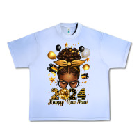 Grape Ice 2024 happy new year  afro messy bun Urban Heavy Tee - texasbilliewilder