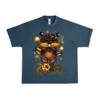 Midnight Navy 2024 happy new year  afro messy bun Urban Heavy Tee - texasbilliewilder