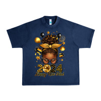 Navy 2024 happy new year  afro messy bun Urban Heavy Tee - texasbilliewilder