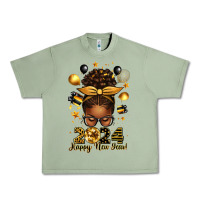 Oil Green 2024 happy new year  afro messy bun Urban Heavy Tee - texasbilliewilder