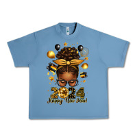 Pebble Blue 2024 happy new year  afro messy bun Urban Heavy Tee - texasbilliewilder