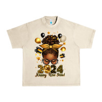 Sandshell 2024 happy new year  afro messy bun Urban Heavy Tee - texasbilliewilder