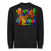 Black it's ok to be different autism awareness Heavyweight Sweatshirt - FaDigitalArtStudio