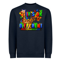 Navy it's ok to be different autism awareness Heavyweight Sweatshirt - FaDigitalArtStudio