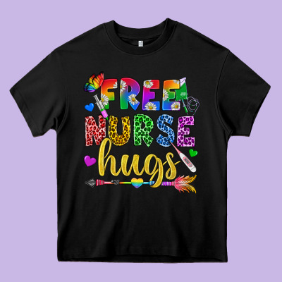 Free Nurse Hugs Pride Lgbtq+ Heavy Core Tee Designed By Bundleandbundleshop