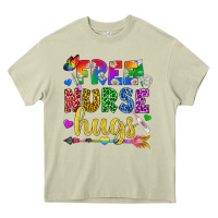 Mossy Free Nurse Hugs Pride LGBTQ+ Heavy Core Tee - BundleAndBundleShop
