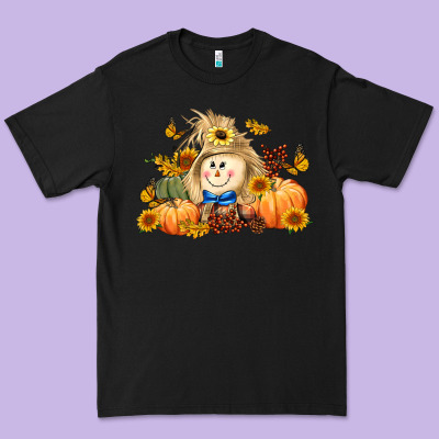 Fall Scarecrow Premium Tee Designed By Lillyallendesigns