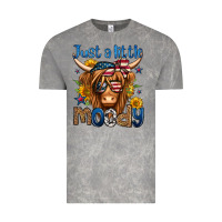 Just A Little Moody 4th Of July Long Haired Cow Vintage Tee | Teevron