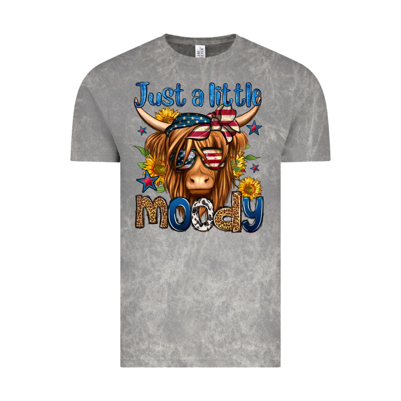 Just A Little Moody 4th Of July Long Haired Cow Vintage Tee by Jasminsmagicworld | Teevron