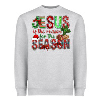 Heather Grey jesus is the reason for the season christmas bbs Heavyweight Sweatshirt - BundleAndBundleShop