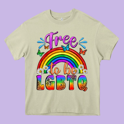 Western Free To Be Lgbtq Heavy Core Tee Designed By Bundleandbundleshop