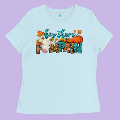 Western Hey There Pumpkin Ladies Tee Designed By Lillyallendesigns