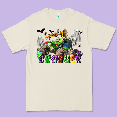 Spooky Crusher Monster Truck Premium Tee Designed By Lillyallendesigns