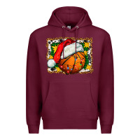 Burgundy basketball christmas Premium Hoodie - FaDigitalArtStudio