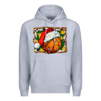 Heather Grey basketball christmas Premium Hoodie - FaDigitalArtStudio