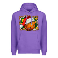 Purple basketball christmas Premium Hoodie - FaDigitalArtStudio