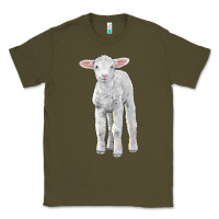 Army Green merino wool baby sheep Classic Tee - LillyAllenDesigns