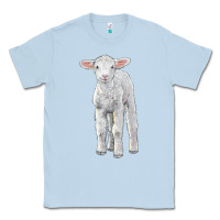 Dusty Blue merino wool baby sheep Classic Tee - LillyAllenDesigns