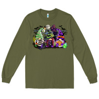 Army Green halloween gnome Long Sleeve Tee - CowGirlArtShop