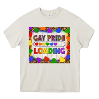 Cream Gay Pride Loading LGBTQ Tumbler Heavy Core Tee - BundleAndBundleShop