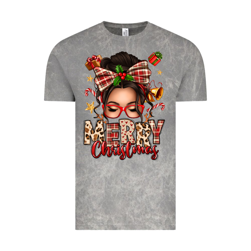 Merry Christmas Messy Bun Vintage Tee by texasbilliewilder | Teevron