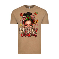 Vintage Coffee merry christmas messy bun Vintage Tee - texasbilliewilder