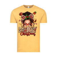 Vintage Mustard merry christmas messy bun Vintage Tee - texasbilliewilder