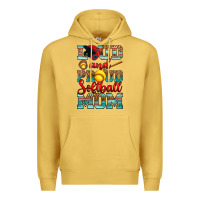 Antique Gold loud and proud softball mom Premium Hoodie - RanaPortraitStore