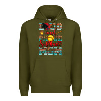 Army Green loud and proud softball mom Premium Hoodie - RanaPortraitStore