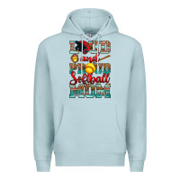 Blue Mist loud and proud softball mom Premium Hoodie - RanaPortraitStore