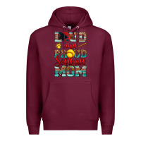 Burgundy loud and proud softball mom Premium Hoodie - RanaPortraitStore