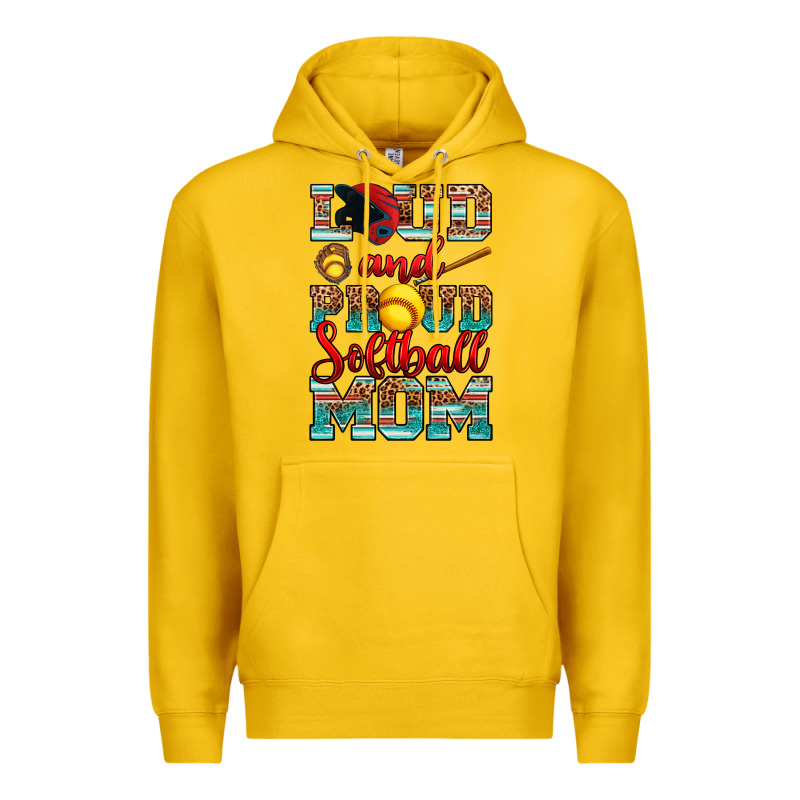 Loud And Proud Softball Mom Premium Hoodie by RanaPortraitStore | Teevron