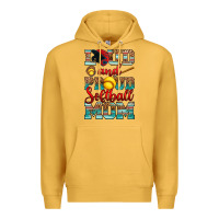 Mustard loud and proud softball mom Premium Hoodie - RanaPortraitStore