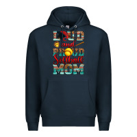 Navy loud and proud softball mom Premium Hoodie - RanaPortraitStore