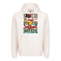 Pale Pink loud and proud softball mom Premium Hoodie - RanaPortraitStore