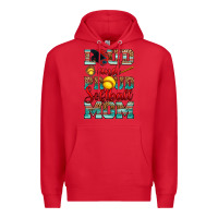 Red loud and proud softball mom Premium Hoodie - RanaPortraitStore