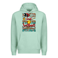 Seafoam loud and proud softball mom Premium Hoodie - RanaPortraitStore