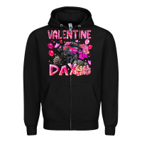 Black Valentine Day Zipper Hoodie - CowhideDigitalArt