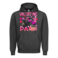 Charcoal Heather Valentine Day Zipper Hoodie - CowhideDigitalArt