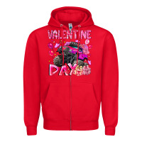 Red Valentine Day Zipper Hoodie - CowhideDigitalArt