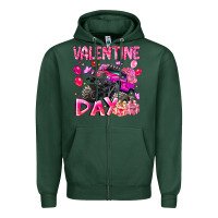 Sports Green Valentine Day Zipper Hoodie - CowhideDigitalArt