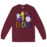 Burgundy my first boo Long Sleeve Tee - CowGirlArtShop