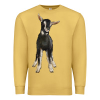 Antique Gold Hand Drawn Baby Alpine Goat Premium Sweatshirt - LillyAllenDesigns