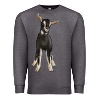 Charcoal Heather Hand Drawn Baby Alpine Goat Premium Sweatshirt - LillyAllenDesigns