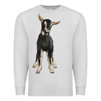 Dove Grey Hand Drawn Baby Alpine Goat Premium Sweatshirt - LillyAllenDesigns