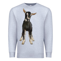 Heather Grey Hand Drawn Baby Alpine Goat Premium Sweatshirt - LillyAllenDesigns