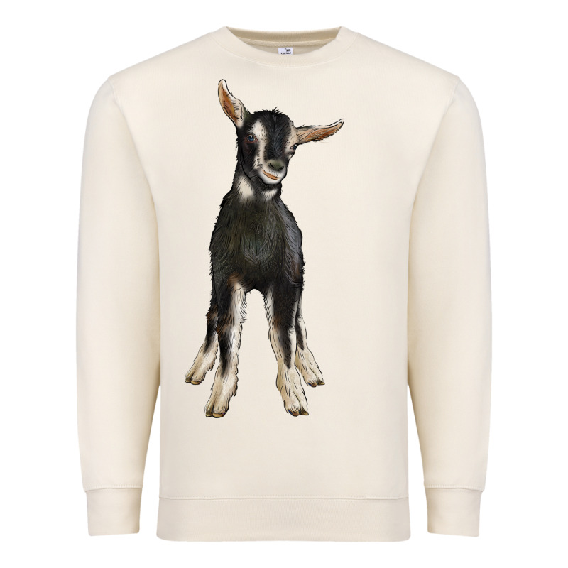 Hand Drawn Baby Alpine Goat Premium Sweatshirt by LillyAllenDesigns | Teevron